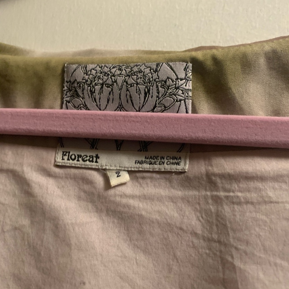 Anthropologie Floral Embroidered Green Dress 2 - Picture 5 of 5